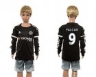 Chelsea #9 Falcao SEC Away Long Sleeves Kid Soccer Club Jersey