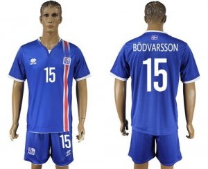 Iceland #15 Bodvarsson Home Soccer Country Jersey