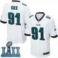 Nike Eagles #91 Fletcher Cox White Youth 2018 Super Bowl LII Game Jersey