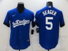 Dodgers #5 Corey Seager Royal 2021 City Connect Cool Base Jersey