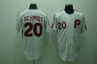 mlb philadelphia phillies #20 schmidt m&n white(red strip)