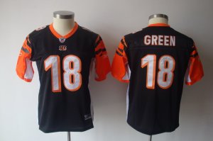 women nfl cincinnati bengals #18 green black