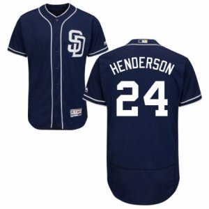Men\'s Majestic San Diego Padres #24 Rickey Henderson Navy Blue Flexbase Authentic Collection MLB Jersey