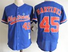 Expos #8 Pedro Martinez Blue Cooperstown Collection Mesh Batting Practice Jersey