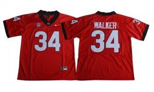 Georgia Bulldogs #34 Herchel Walker Red College Football Jersey