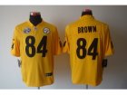 Nike NFL Pittsburgh Steelers #84 Antonio Brown Yellow Jerseys W 80TH Patch(Game)