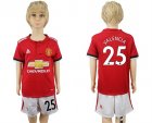 2017-18 Manchester United 25 VALENCIA Home Youth Soccer Jersey