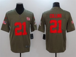 Nike Giants #21 Landon Collins Olive Salute To Service Limited Jersey