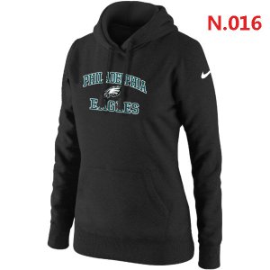 Women NEW Philadelphia Eagles Heart & Soul Pullover Hoodie Black