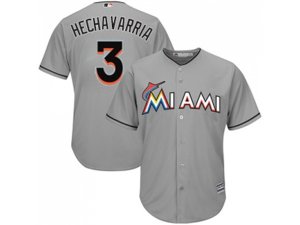 Youth Miami Marlins #3 Adeiny Hechavarria Grey Cool Base Stitched MLB Jersey