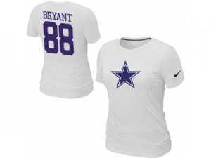 Women Nike Dallas Cowboys #88 BRYANT Name & Number T-Shirt White