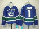 women nhl vancouver canucks #1 luongo blue