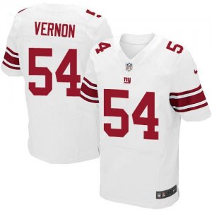 Mens Nike New York Giants #54 Olivier Vernon White Team Color Stitched NFL Elite Jersey