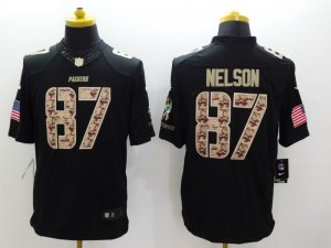 Nike Green Bay Packers #87 Jordy Nelson Black Salute to Service Jerseys(Limited)