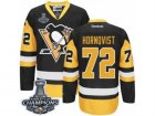 Mens Reebok Pittsburgh Penguins #72 Patric Hornqvist Premier Black Gold Third 2017 Stanley Cup Champions NHL Jersey