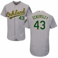 Men's Majestic Oakland Athletics #43 Dennis Eckersley Grey Flexbase Authentic Collection MLB Jersey