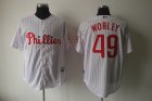 mlb philadelphia phillies #49 worley white[red strip]