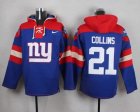 Nike New York Giants #21 Landon Collins Royal Blue Player Pullover NFL Hoodie