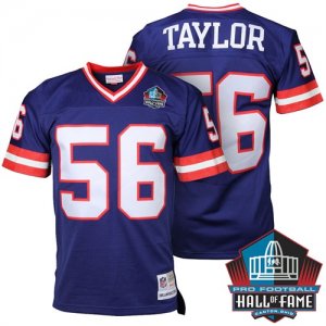 Mens Hall Of Fame New York Giants #56 Lawrence Taylor Royal Blue Retired Player Throwback Jersey