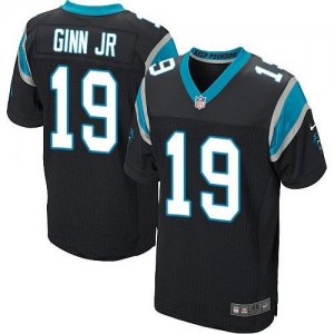 Nike Carolina Panthers #19 Ted Ginn Jr Black Jerseys(Elite)