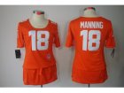 Nike Women Denver Broncos #18 Peyton Manning orange jerseys[breast cancer awareness]