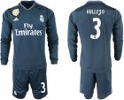 2018-19 Real Madrid 3 VALLEJO Away Long Sleeve Soccer Jersey