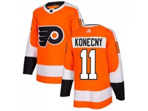 Youth Adidas Philadelphia Flyers #11 Travis Konecny Orange Home Authentic Stitched NHL Jersey