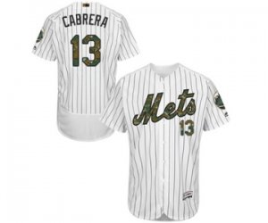 Men\'s Majestic New York Mets #13 Asdrubal Cabrera Authentic White 2016 Memorial Day Fashion Flex Base MLB Jersey