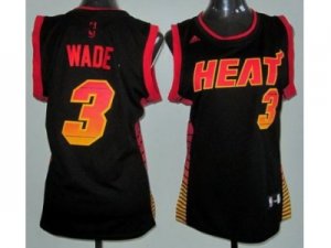 nba Women Miami Heat #3 Dwyane Wade Black Vibe Fashion Swingman Jerseys