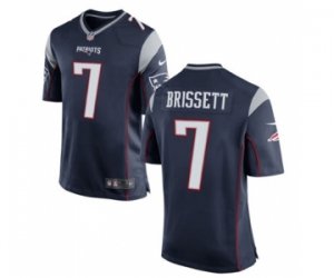 Mens Nike New England Patriots #7 Jacoby Brissett Game Navy Blue Team Color NFL Jersey