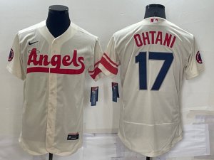 Angels #17 Shohei Ohtani Cream Nike 2022 City Connect Flexbase Jersey