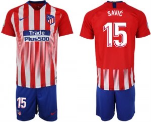 2018-19 Atletico Madrid 15 SAVIC Home Soccer Jersey