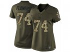 Women Nike New York Giants #74 Ereck Flowers Limited Green Salute to Service NFL Jersey