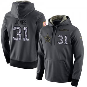 NFL Mens Nike Dallas Cowboys #31 Byron Jones Stitched Black Anthracite Salute to Service Player Performance Hoodie