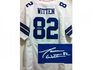 Nike Dallas Cowboys #82 Jason Witten white jerseys[Elite signature]