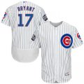 Men's Chicago Cubs #17 Kris Bryant Majestic White 2016 World Series Flex Base Authentic Jersey