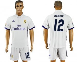 Real Madrid #12 Marcelo White Home Soccer Club Jersey