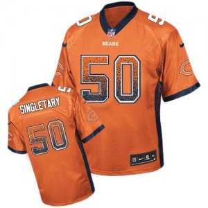 Nike Chicago Bears #50 Mike Singletary Orange Jersey(Elite Drift Fashion)