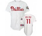 mlb philadelphia phillies #11 rollins 2009 world series white(re