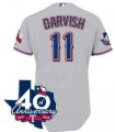 mlb Texas Rangers #11 Darvish GREY 40th Anniversary