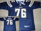 nfl San Diego Chargers #76 Cam Thomas dk,blue
