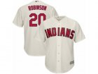 Youth Majestic Cleveland Indians #20 Eddie Robinson Authentic Cream Alternate 2 Cool Base MLB Jersey