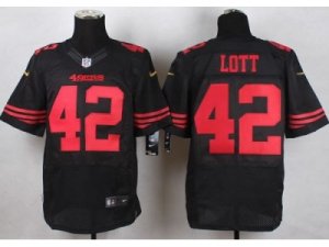 Nike San Francisco 49ers #42 Ronnie Lott Black Alternate Men Stitched jerseys(Elite)