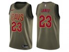 Men Nike Cleveland Cavaliers #23 LeBron James Green Salute to Service NBA Swingman Jersey
