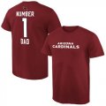 Mens Arizona Cardinals Pro Line College Number 1 Dad T-Shirt Red