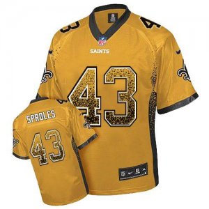 Nike New Orleans Saints #43 Darren Sproles Gold Jersey(Elite Drift Fashion)