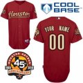 Customized Houston Astros Jersey Red Road Cool Base 45th Anniversary Patch Baseball