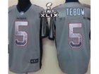 2015 Super Bowl XLIX Nike New England Patriots #5 Tim Tebow Grey Jerseys(Elite Drift Fashion)