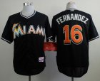 Mlb Florida Marlins #16 Jose Fernandez Black Stitched Baseball Jersey