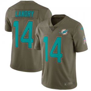 Nike Dolphins #14 Jarvis Landry Olive Salute To Service Limited Jersey